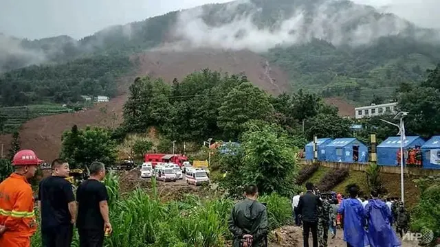 Tanah longsor di Provinsi Guizhou, Barat Daya China. (AFP / STR)