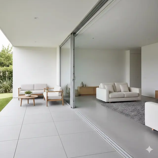 Teras terasa lapang dengan Penyelarasan Warna Interior dan Eksterior (Gemini AI)