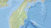 Lokasi gempa di timur Rusia. (USGS)