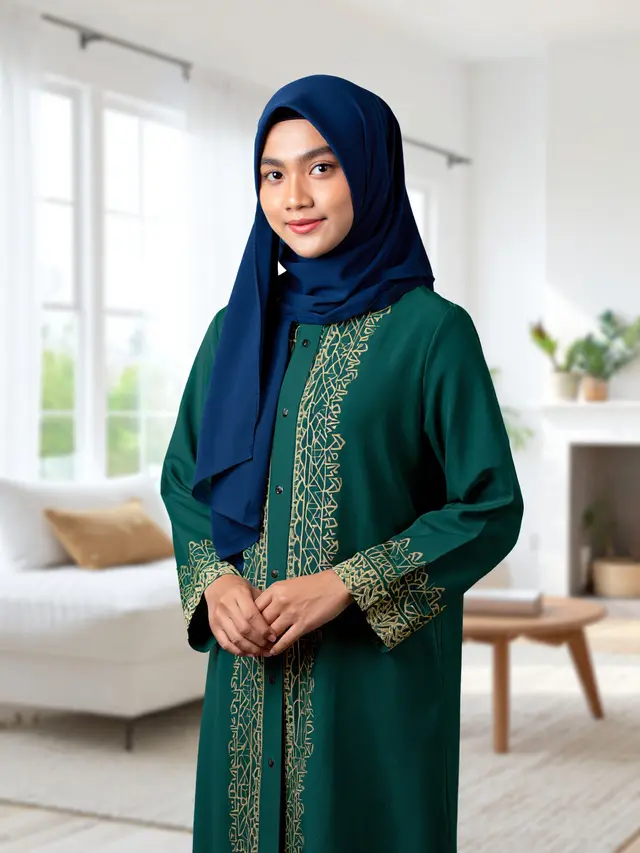 Gamis Syar'i Motif Etnik Trendy