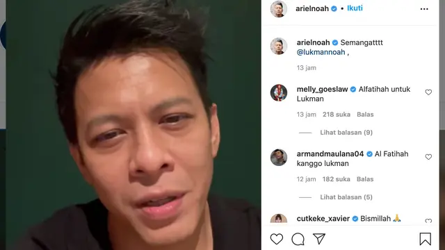 Unggahan Ariel NOAH soal Lukman operasi. (Foto: Instagram @arielnoah)