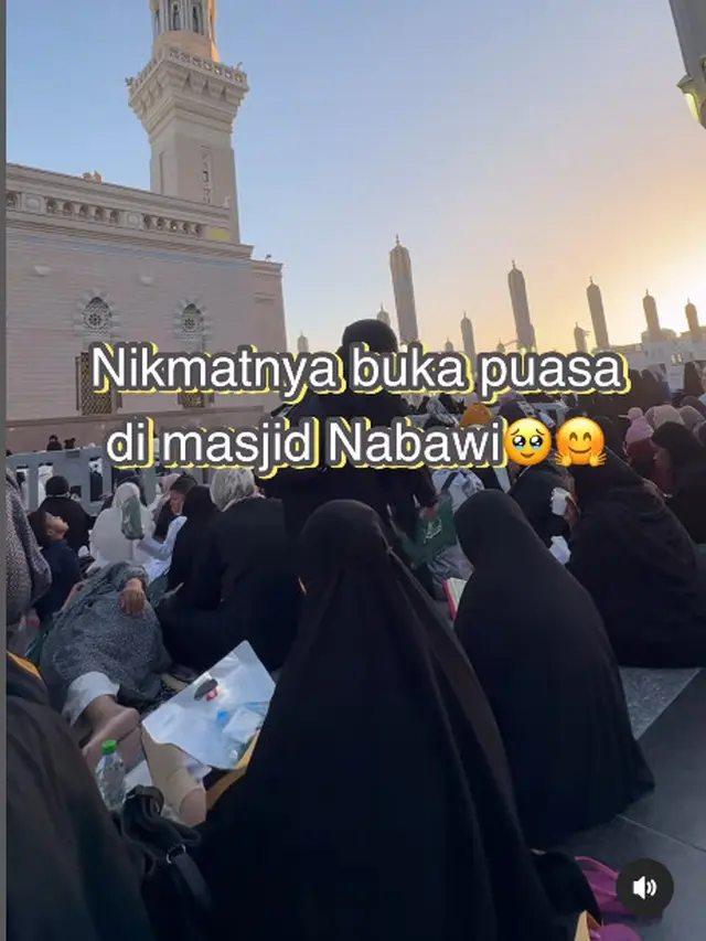 6 Potret Melanie Putria Buka Puasa di Masjid Nabawi, Suasananya Syahdu Bikin Rindu