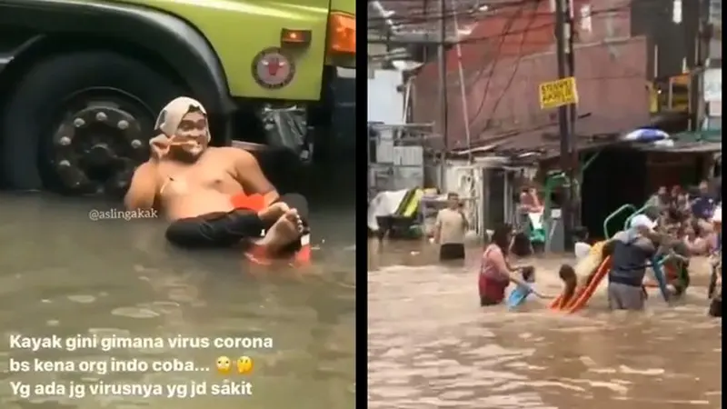 4 Potret Warga Jakarta Terlalu Santai saat Banjir Ini Bikin Geleng Kepala