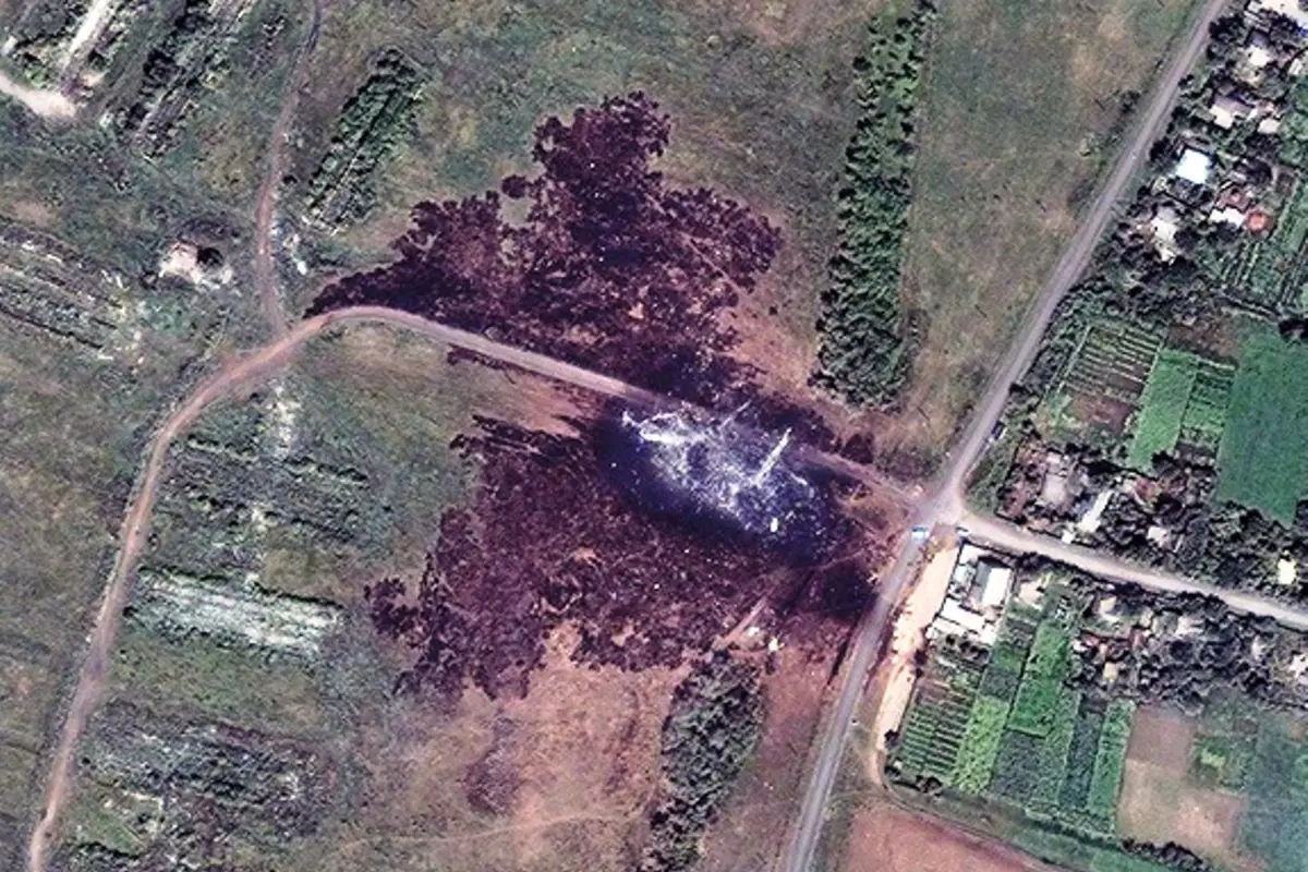 Lokasi jatuhnya MH17 dari luar angkasa