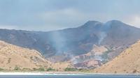 Padang Savana di di Laju Pamali sekitar Loh Wenci, bagian barat Pulau Komodo yang terbakar. (Foto istimewa)