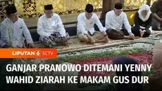 Calon Presiden nomor urut 3, Ganjar Pranowo berziarah ke makam Presiden ke-4 Abdurrahman Wahid. Ganjar didampingi putri Gus Dur, Yenny Wahid yang merupakan Dewan Penasehat Pemenangan Nasional Ganjar-Mahfud.