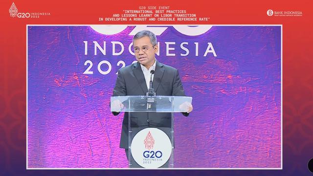 Wakil Menteri Keuangan Suahasil Nazara dalam seminar internasional bertajuk "Best Practices and Lessons Learnt on LIBOR Transition in Developing a Robust and Credible Reference Rate", Senin (13/6/2022).