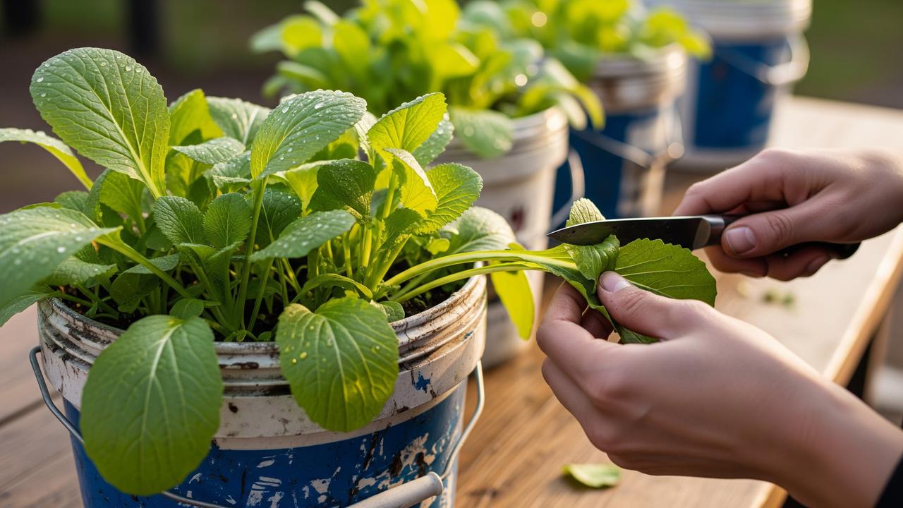 Cara Membuat Kebun Sawi Mini di Ember Bekas Cat/Gemini AI