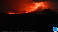 Pusat Vulkanologi dan Mitigasi Bencana Geologi (PVMBG) mencatat, adanya aliran lava erupsi Gunung Lewotobi Laki-Laki sejauh 3 kilometer. (Liputan6.com/ Dok PVMBG)