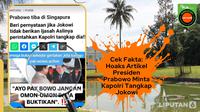 Cek fakta artikel Presiden Prabowo perintahkan Kapolri tangkap Jokowi