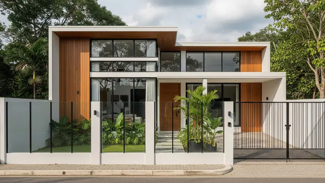 9 Desain Pagar Rumah Minimalis Transparan Kombinasi Kaca dan Besi, Solusi Elegan