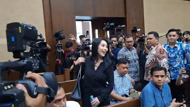 Pedangdut Nayunda Nabila muncul di Pengadilan Negeri (PN) Tipikor dengan terdakwa Syahrul Yasin Limpo, Rabu (29/5/2024).