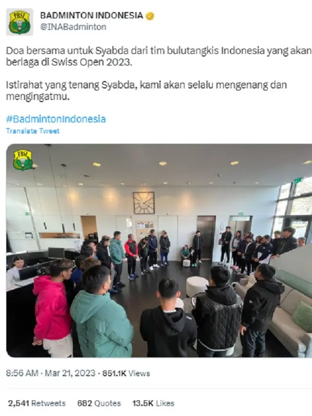 Syabda Perkasa Belawa (Foto:Twitter/@INABadminton)