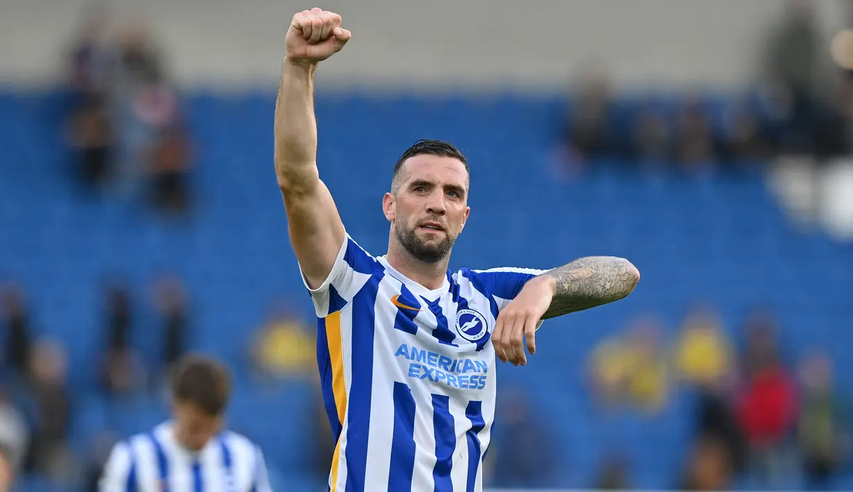 Shane Duffy. Pemain asal Republik Irlandia yang kini memasuki musim kelimanya bersama Brighton and Hove Albion ini dilahirkan pada 1 Januari 1992. Bersama Brighton musim ini ia telah tampil dalam 14 laga di semua ajang dengan torehan 1 gol. (AFP/Glyn Kirk)