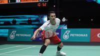 Tungga putra Indonesia Jonatan Christie akan menghadapi Prannoy H.S.J pada perempat final Malaysia Open 2022 di&nbsp;Axiata Arena, Kuala Lumpur, Jumat (1/7). (foto: PBSI)
