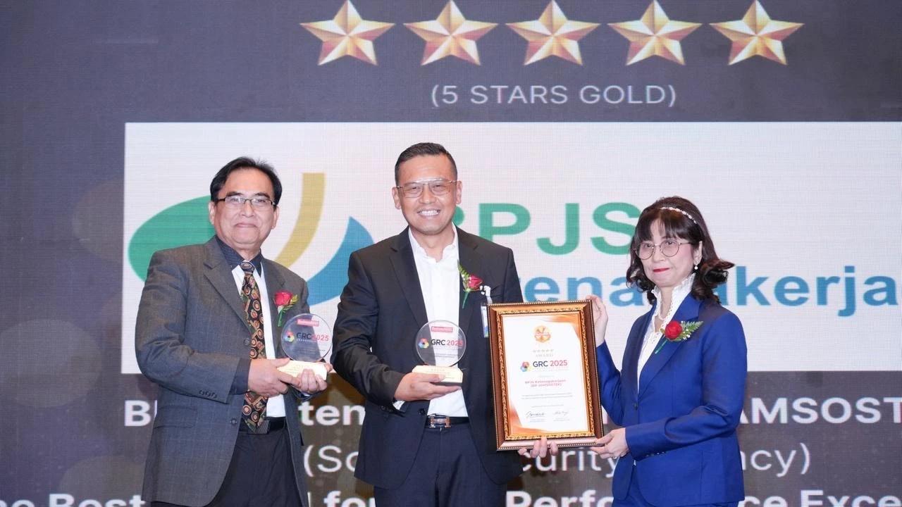 BPJS Ketenagakerjaan Raih Penghargaan 5 Stars Gold pada GRC & Leadership Award 2025