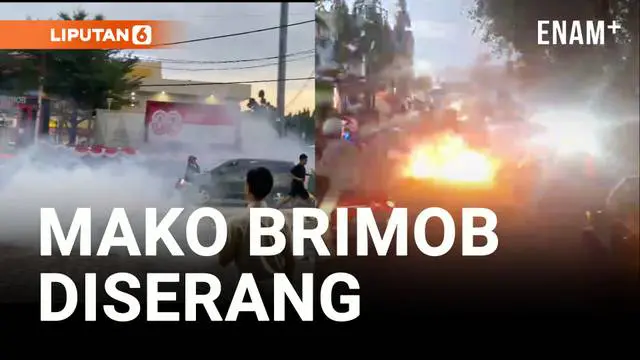VIDEO: Massa Berpakaian Hitam Serang Mako Brimob Depok