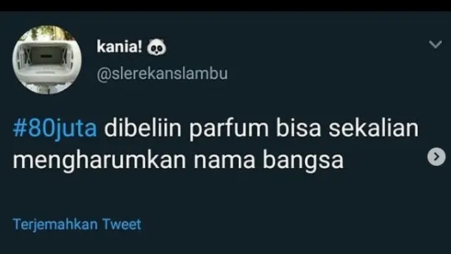 cuitan kocak Rp 80 juta (foto: @slerekanslambu)