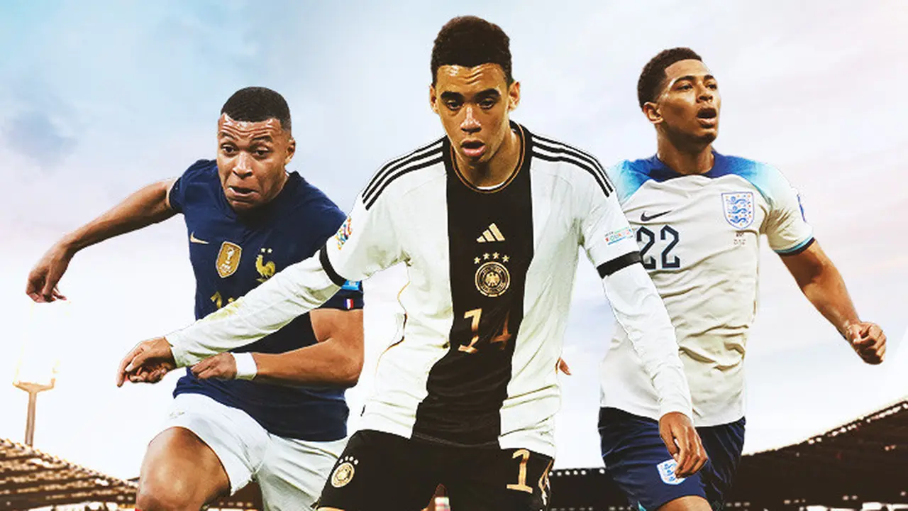 Ilustrasi - Kylian Mbappe, Jamal Musiala, Jude Bellingham