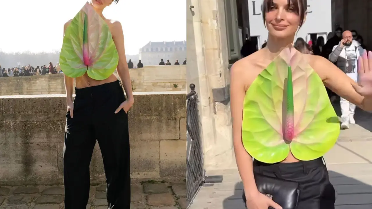 Emily Ratajkowski jadi pusat perhatian saat menghadiri gelaran Paris Fashion Week Fall/Winter 2023