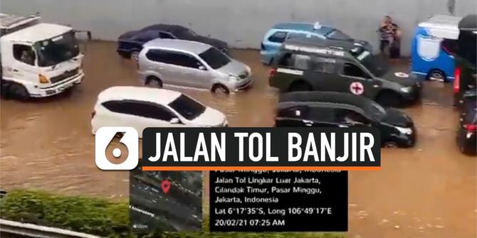 VIDEO: Banjir Rendam Tol Lingkar Luar Jakarta