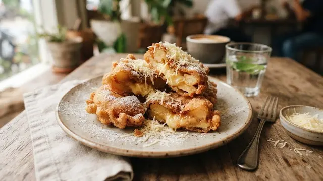 tentang Apel Keju Goreng (AI Generated)