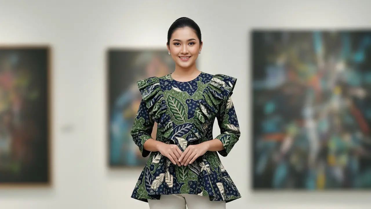 9 Model Atasan Batik Motif Daun Kekinian, Tren Fashion Tampil Stylish
