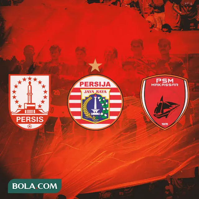 Timnas Indonesia - Ilustrasi logo Persis Solo, Persija, PSM