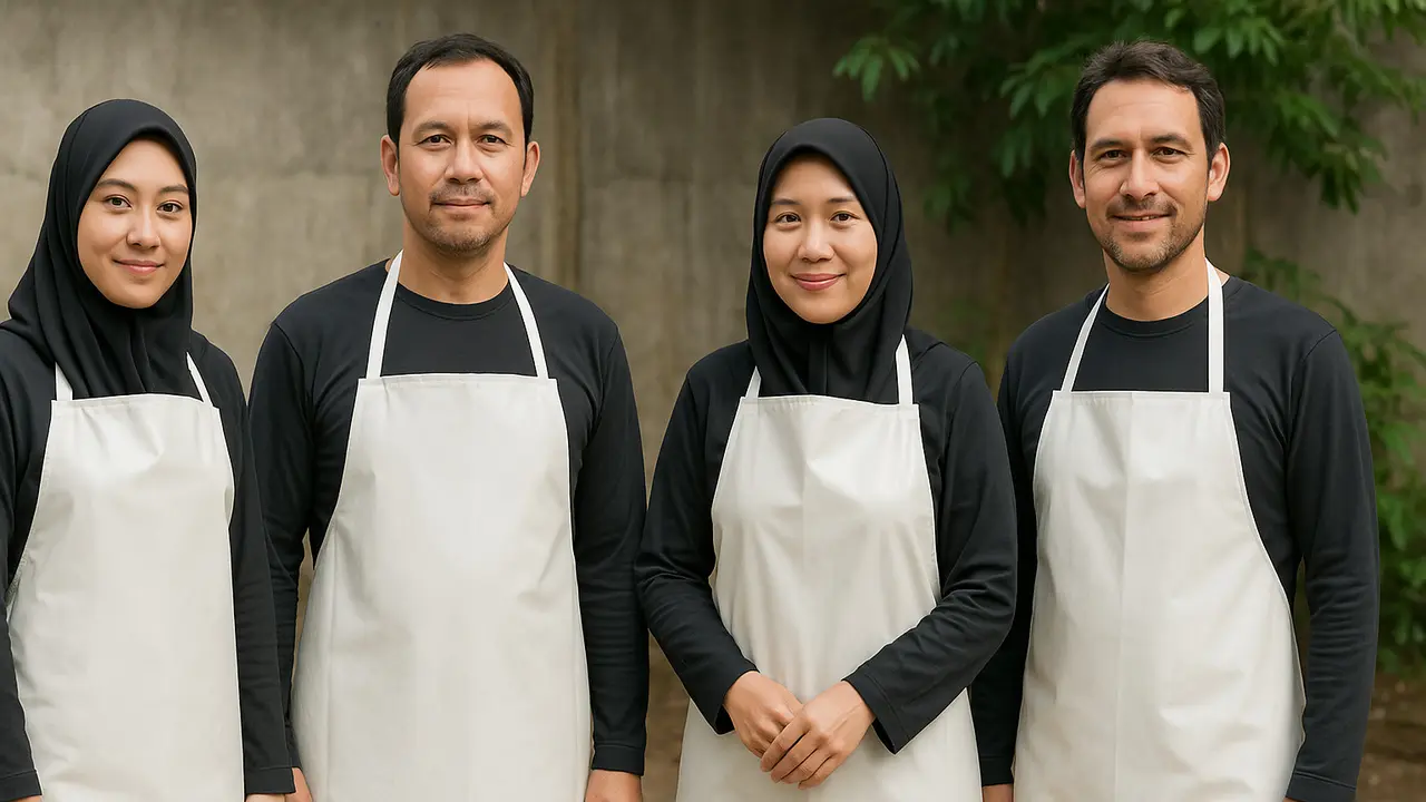 Rekomendasi Baju untuk Panitia Qurban Biar Enggak Ribet saat Potong Daging (Foto: ChatGPT)