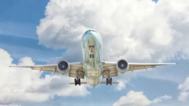 Contoh ilustrasi pesawat terbang United Airlines