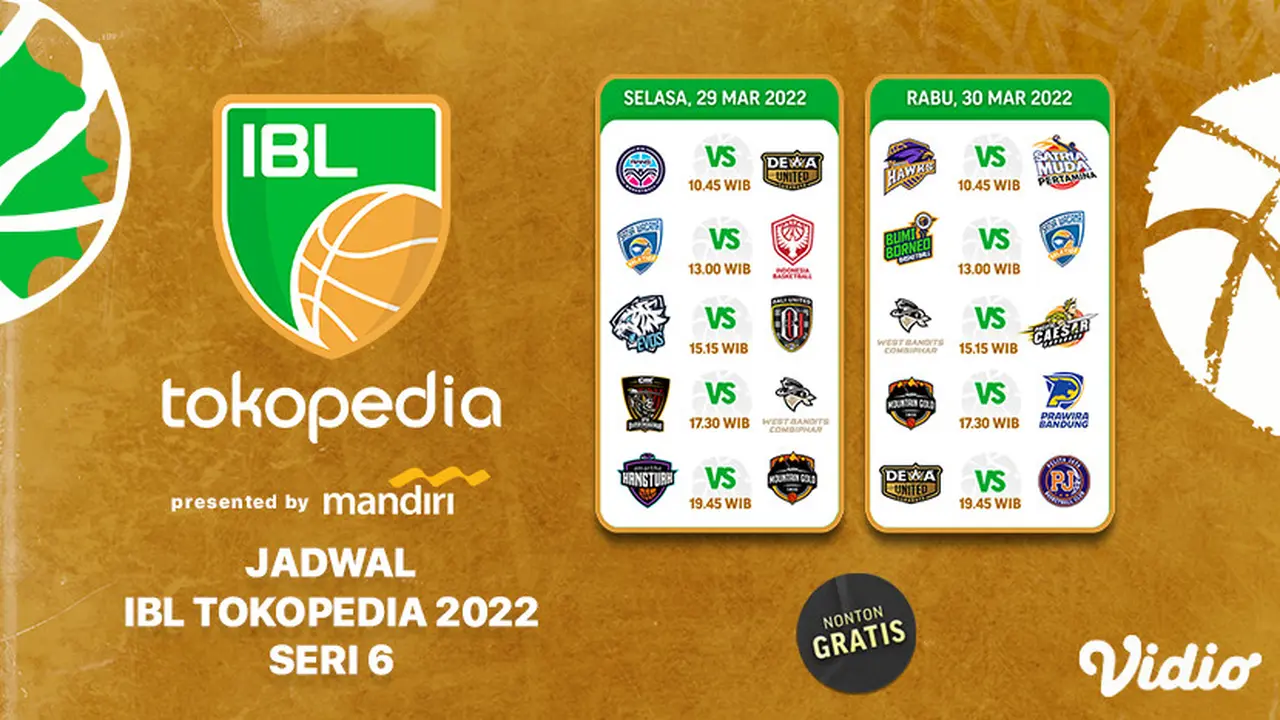 Saksikan Siaran Langsung IBL 2022 Seri Keenam di Vidio, 29&30 Maret 2022