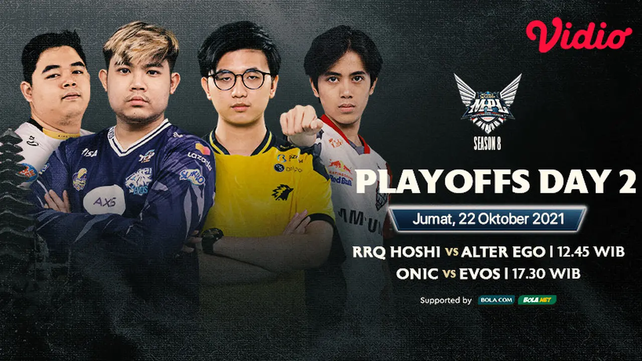 Link Live Streaming MPL Indonesia Season 8 Babak Playoff di Vidio Hari Ini, Duel Empat Tim Besar