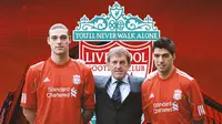 Liverpool - Andy Carroll, Kenny Dalglish, Luis Suarez (Bola.com/Adreanus Titus)