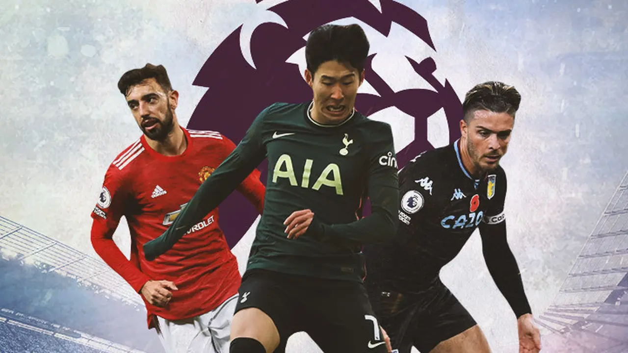 Premier League - Bruno Fernandes, Son Heung-min, Jack Grealish