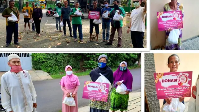 Rangkaian Pemberian Paket Sembako Bagi Ojek Online dan Keluarga Pra Sejahtera oleh Gracia.