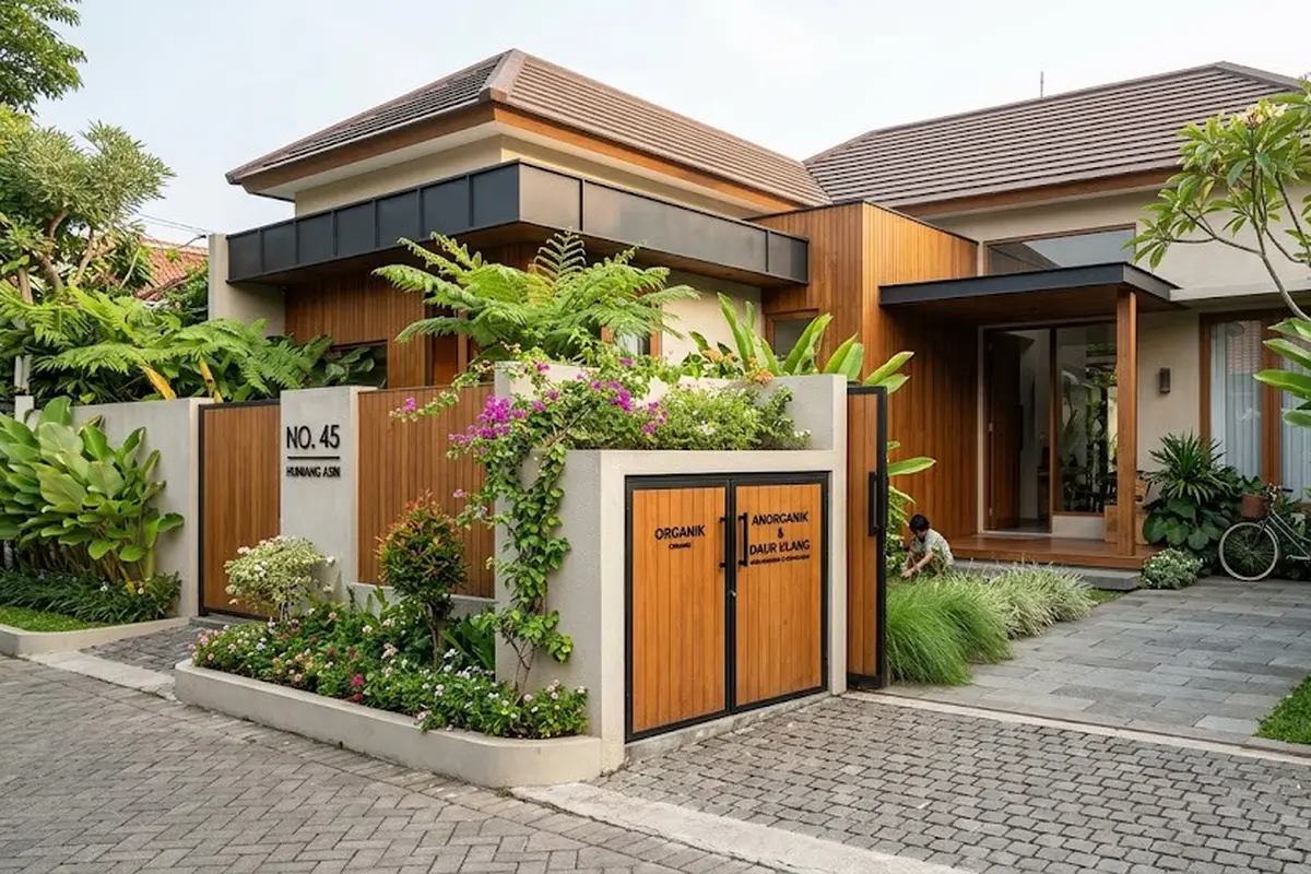 Tempat Sampah yang Menyatu dengan Fasad Rumah