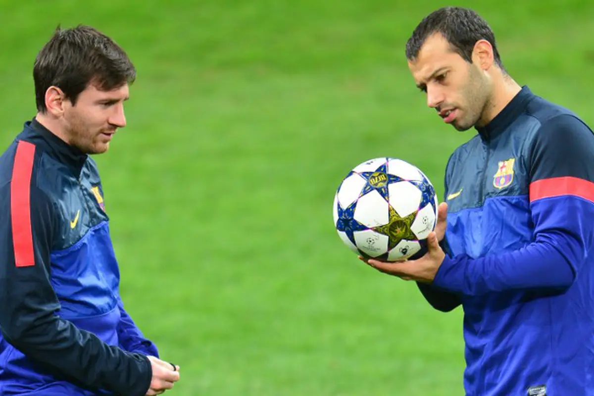 Lionel Messi dan Javier Mascherano