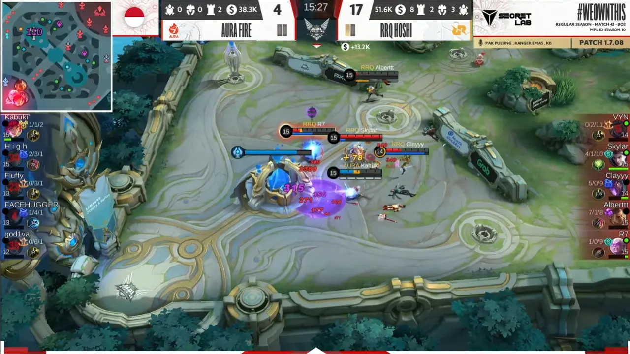 Hasil MPL ID S10 18 September RRQ Hoshi vs Aura Fire