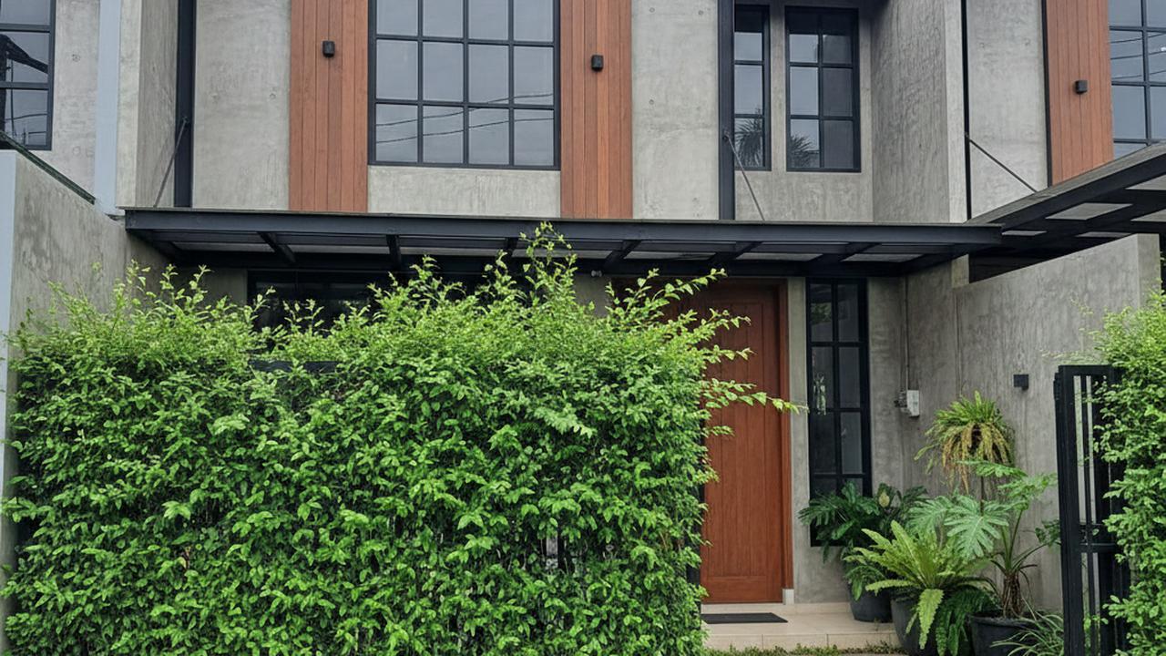Model Rumah dengan Pagar Teh Tehan (Foto: Gemini AI)