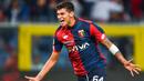 Pemain Genoa, Pietro Pellegri merayakan golnya ke gawang Lazio pada lanjutan Serie A Italia di Luigi Ferraris Stadium, Genoa, (17/9/2017).  Lazio menang 3-2. (Simone Arveda/ANSA via AP)