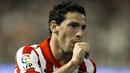 Selebrasi gol dari kapten Atletico Madrid, Maxi Rodriguez pada kancah la Liga menghadapi Valencia di Stadion Mestalla, Valencia, 26 September 2009. AFP PHOTO/JOSE JORDAN