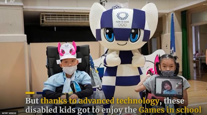 Anak-anak Penyandang Disabilitas menonton olimpiade Tokyo 2020. Foto screenshoot: South China Morning Post