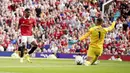 Marcus Rashford tak mampu menunjukan penampilan terbaiknya kala berhadapan dengan Brighton & Hove Albion. Bomber MU itu mempunyai tiga peluang bagus namun sayang tidak ada yang berujung menjadi gol. (AP/Dave Thompson)