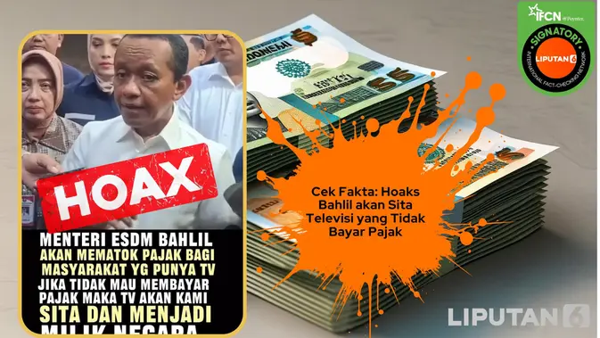 Cek Fakta: Hoaks Bahlil akan Sita Televisi yang Tidak Bayar Pajak