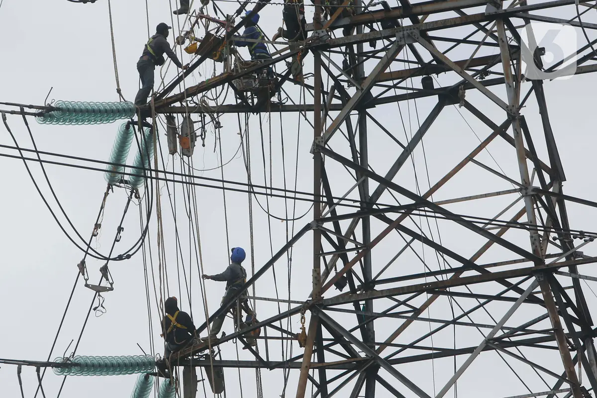 Saat Pasukan Elit PLN Bekerja Diantara Ketinggian dan Tegangan Tinggi