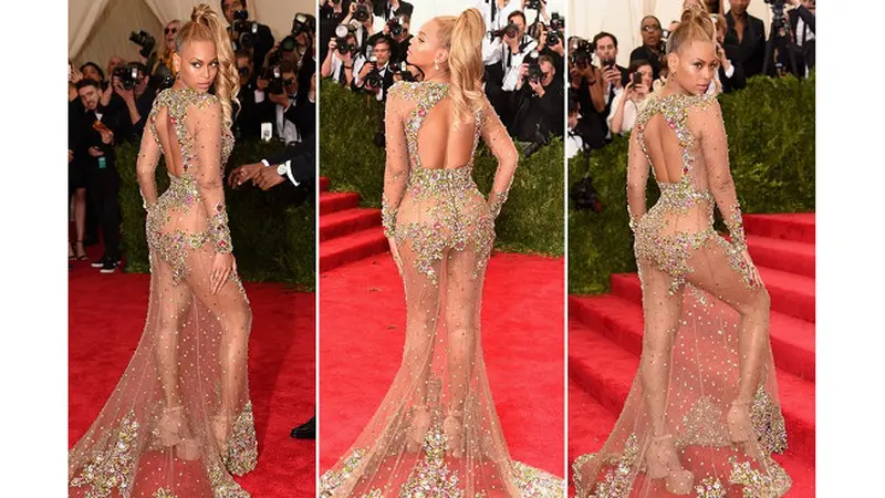 Gaun Transparan Beyonce Sebagai Penutup Met Gala 2015