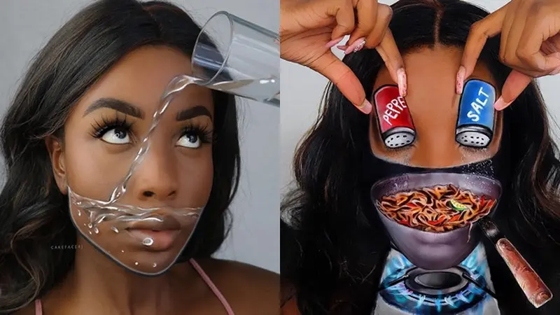 Belajar Otodidak, 7 Hasil Ilusi Optik Wanita dari Makeup Ini Bikin Takjub