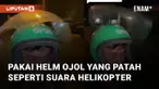Aksi kocak ditunjukkan pria ini saat menggunakan jasa ojek online motor