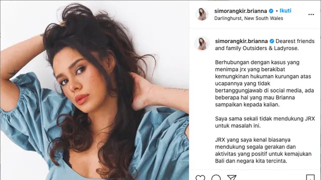 Unggahan Brianna Simorangkir Soal Jerinx SID