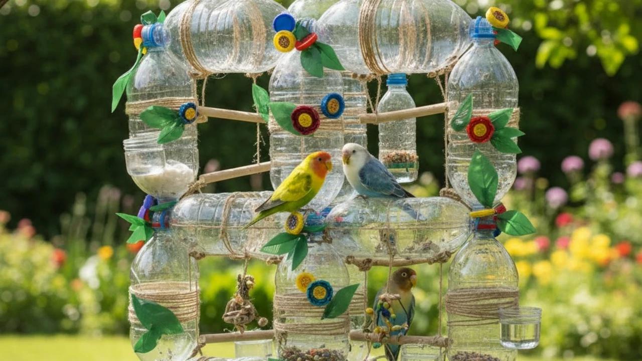 Desain Kandang Lovebird dari Botol Bekas